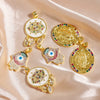 Copper Round Glasses Palm Eyes Virgin Pendant Jewelry Accessories With Totem Pattern And Electroplating