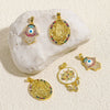 Copper Round Glasses Palm Eyes Virgin Pendant Jewelry Accessories With Totem Pattern And Electroplating