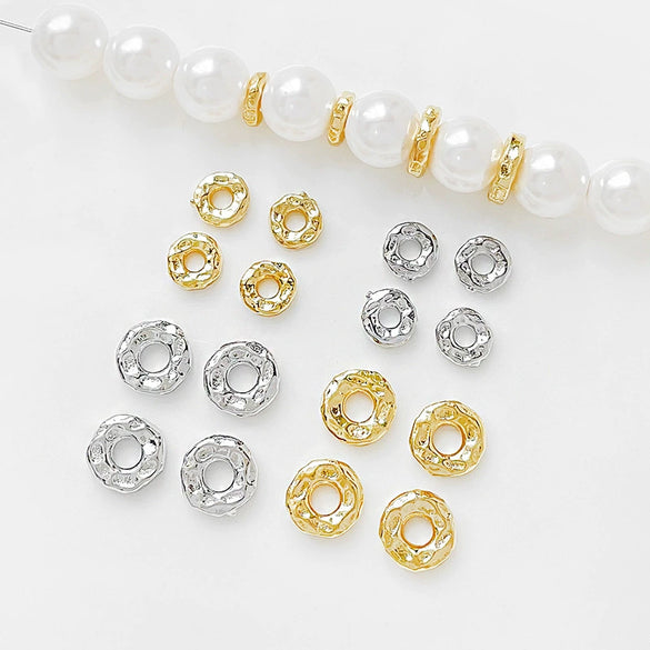 Copper Round Jewelry Spacer Gasket Electroplated Preserve Color Diy Handmade Bracelet Necklace Beaded Accessories