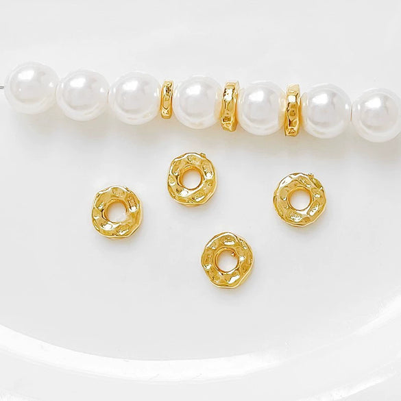 Copper Round Jewelry Spacer Gasket Electroplated Preserve Color Diy Handmade Bracelet Necklace Beaded Accessories