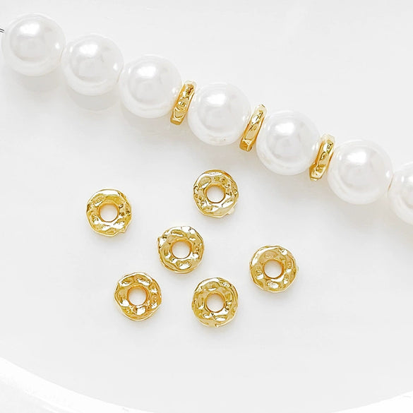 Copper Round Jewelry Spacer Gasket Electroplated Preserve Color Diy Handmade Bracelet Necklace Beaded Accessories
