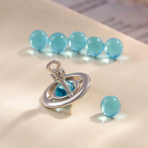 Copper Saturn Pendant Earrings Accessories Fresh Style Electroplating