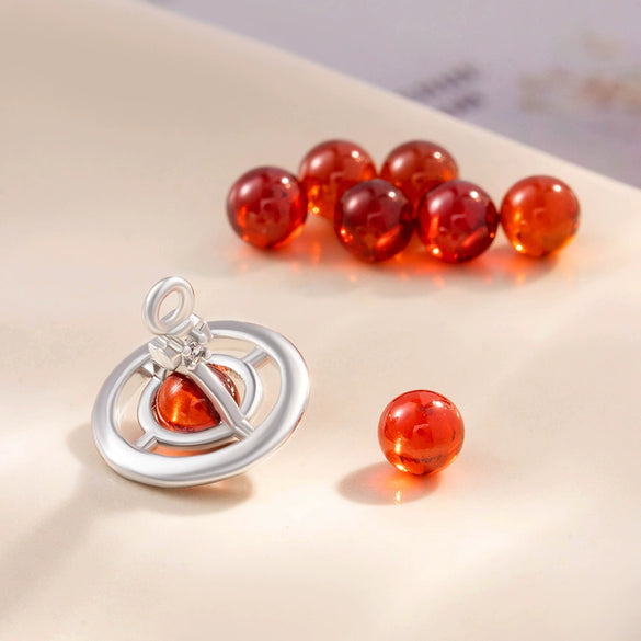 Copper Saturn Pendant Earrings Accessories Fresh Style Electroplating