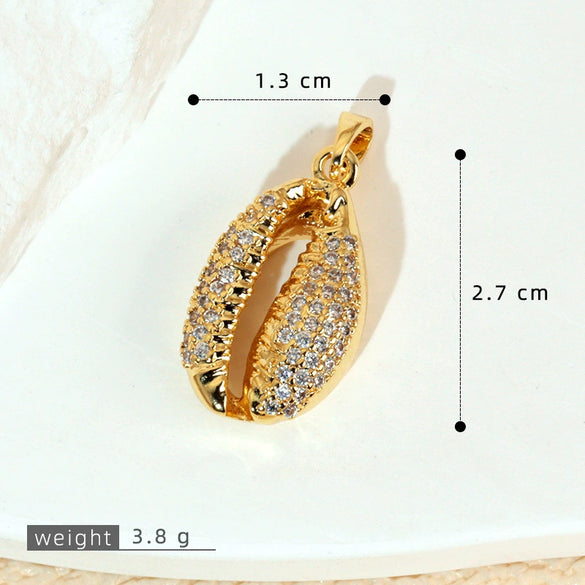 Copper Seashell Conch Crab Minimalist Animal Style Electroplated Women's Jewelry Pendant