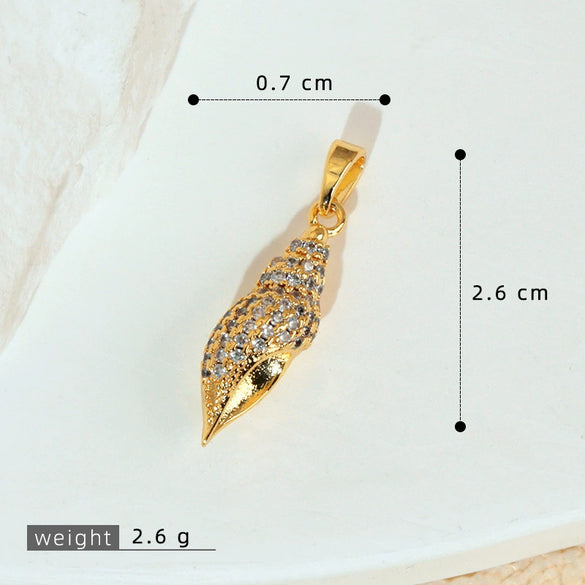 Copper Seashell Conch Crab Minimalist Animal Style Electroplated Women's Jewelry Pendant