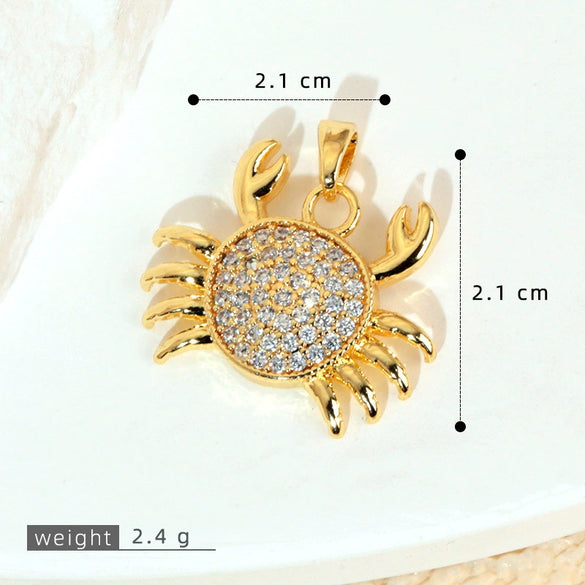Copper Seashell Conch Crab Minimalist Animal Style Electroplated Women's Jewelry Pendant