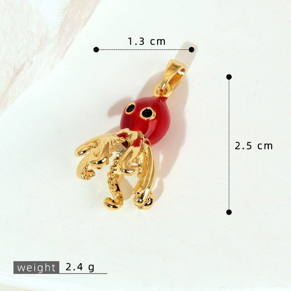 Copper Seashell Conch Crab Minimalist Animal Style Electroplated Women's Jewelry Pendant