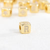 Copper Set Zircon Inlaid Dice Pendant Necklace With Letters Numbers Text Pattern And String Of Pearls Chain