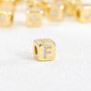 Copper Set Zircon Inlaid Dice Pendant Necklace With Letters Numbers Text Pattern And String Of Pearls Chain