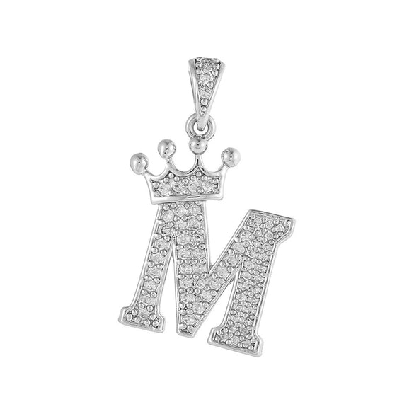 Copper Silver Plated Handmade Diy Pendant Accessories Set With Zircon And Letter Design For Necklace And Bracelet