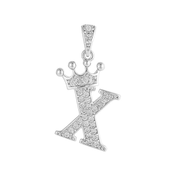 Copper Silver Plated Handmade Diy Pendant Accessories Set With Zircon And Letter Design For Necklace And Bracelet