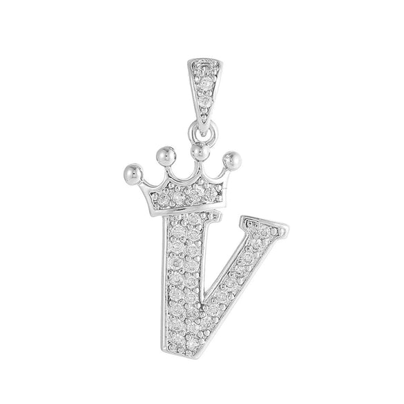 Copper Silver Plated Handmade Diy Pendant Accessories Set With Zircon And Letter Design For Necklace And Bracelet