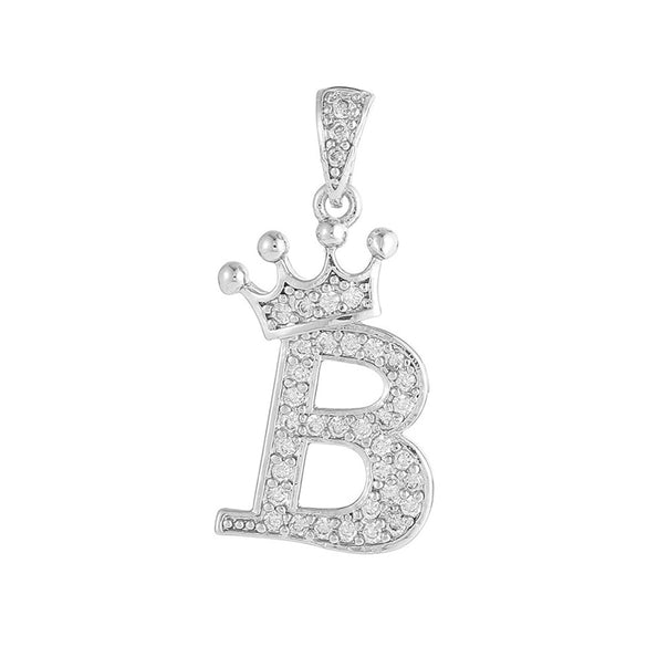 Copper Silver Plated Handmade Diy Pendant Accessories Set With Zircon And Letter Design For Necklace And Bracelet