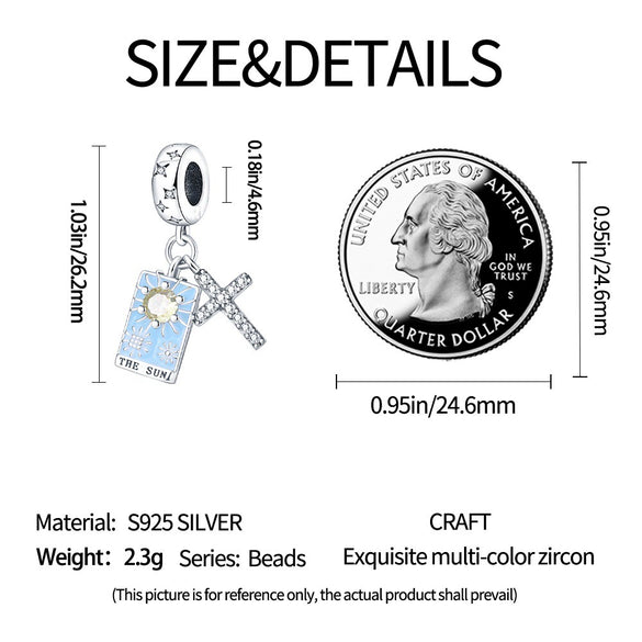 Copper Silver Plated Tarot Two Piece Set Diy Jewelry Necklace And Bracelet With Dripping Oil Design