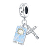 Copper Silver Plated Tarot Two Piece Set Diy Jewelry Necklace And Bracelet With Dripping Oil Design
