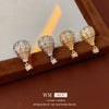Copper Silver Zircon Geometric Hot Air Balloon Women's Earrings Highend Niche Fashion