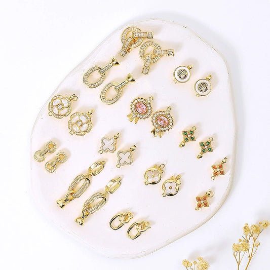 Copper Simple Geometric Electroplated Universal Buckle For Necklace And Bracelet