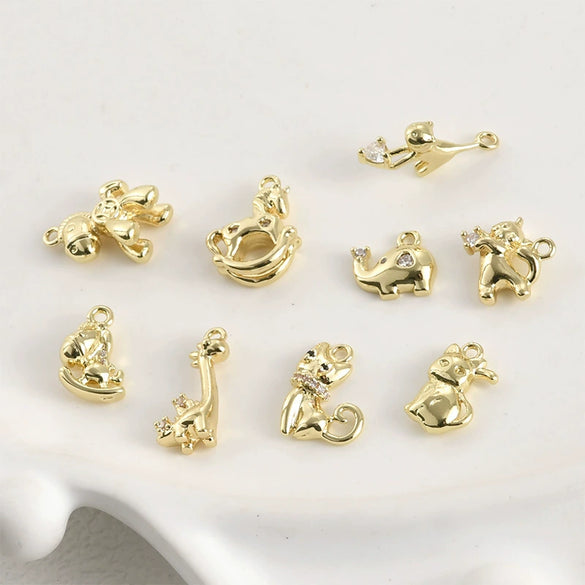 Copper Small Animal Pendant Electroplated Diy Handmade Jewelry Accessories