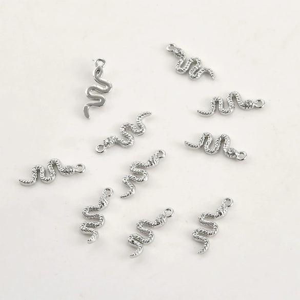 Copper Snake Pendant Electroplated Jewelry Accessories For Diy Bracelet Necklace Earring