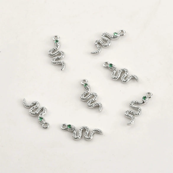Copper Snake Pendant Electroplated Jewelry Accessories For Diy Bracelet Necklace Earring