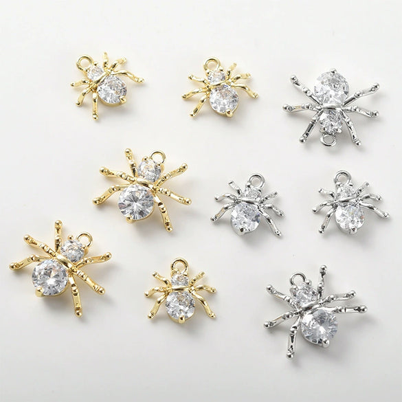 Copper Spider Inlaid Zircon Pendant Electroplated Jewelry Accessories