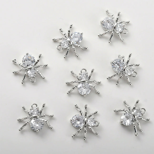 Copper Spider Inlaid Zircon Pendant Electroplated Jewelry Accessories
