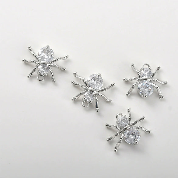 Copper Spider Inlaid Zircon Pendant Electroplated Jewelry Accessories