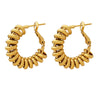 Copper Spiral Buckle U Shaped Handmade Electroplated Geometric Women's Earrings