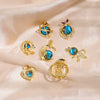 Copper Star Jewelry Accessories Set With Diamonds Microinlaid Pendant