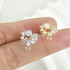 Copper Starfish Shell Electroplated Zircon Earrings Set Accessories