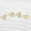 Copper Starfish Shell Electroplated Zircon Earrings Set Accessories