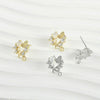 Copper Starfish Shell Electroplated Zircon Earrings Set Accessories