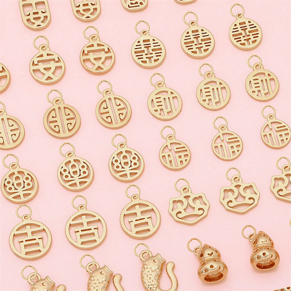 Copper Stone Small Pendant Jewelry Material For Diy Bracelet Necklace Handmade