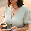 Copper Sweet Geometric Style Electroplated Clavicle Necklace For Women
