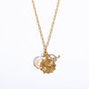 Copper Twelve Constellation Rune New Moon Opal Pendant Necklace With Paper Clip Chain Electroplated For Women