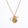 Copper Twelve Constellation Rune New Moon Opal Pendant Necklace With Paper Clip Chain Electroplated For Women
