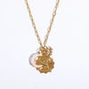 Copper Twelve Constellation Rune New Moon Opal Pendant Necklace With Paper Clip Chain Electroplated For Women