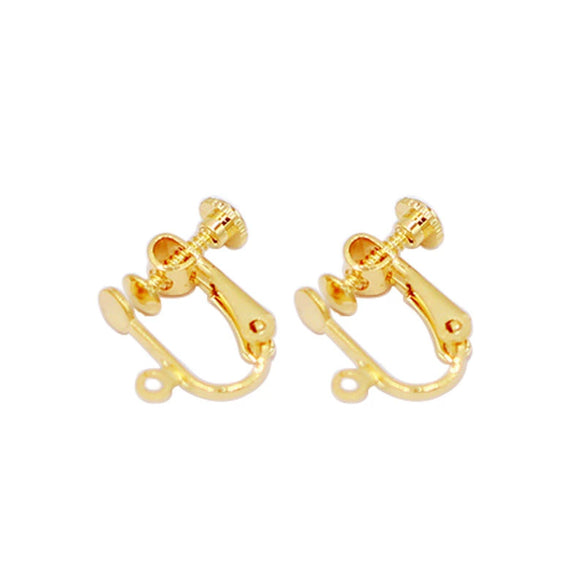 Copper U Shaped Adjustable Screw Ear Clip Converter With 18K Gold Filled Color Preserving Ear Needles And Electroplating Treatment For Diy Earrings