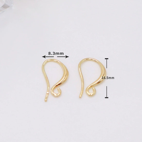 Copper Ushaped Ear Hooks 18K Gold Plated Handmade Diy Earrings Semifinished Material