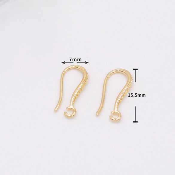 Copper Ushaped Ear Hooks 18K Gold Plated Handmade Diy Earrings Semifinished Material