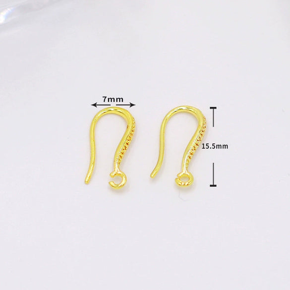 Copper Ushaped Ear Hooks 18K Gold Plated Handmade Diy Earrings Semifinished Material