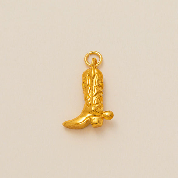 Copper Ushaped Zircon Pendant Electroplated Necklace With Cowboy Boots And Cowboy Hat Design