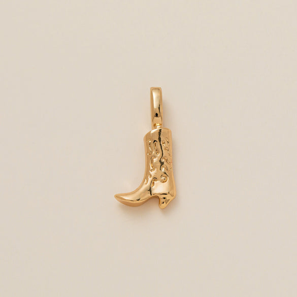 Copper Ushaped Zircon Pendant Electroplated Necklace With Cowboy Boots And Cowboy Hat Design