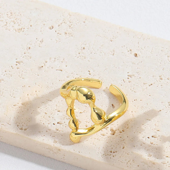 Copper Vintage Style Simple Style Commute Inlay Geometric Round Bow Knot Artificial Pearls Open Rings