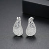Copper Water Drop Earrings With Inlaid Zircon Elegant Sparkling Dangle Jewelry For Women Wholesale