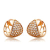 Copper Water Drop Zircon Earrings For Women Elegant Cutout Fashion Earrings With Diamondinlaid Craft
