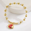 Copper Women's Bracelet With Animal Zodiac Beaded Fish Pendant And Electroplating