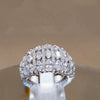 Copper Women's Luxury Ring With Geometric Pattern Fully Inlaid With Zircon