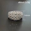 Copper Women's Luxury Ring With Geometric Pattern Fully Inlaid With Zircon