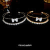 Copper Zircon Bow Love Double Row Open Bracelet Light Luxury Fashion Allmatch Highend Bracelet